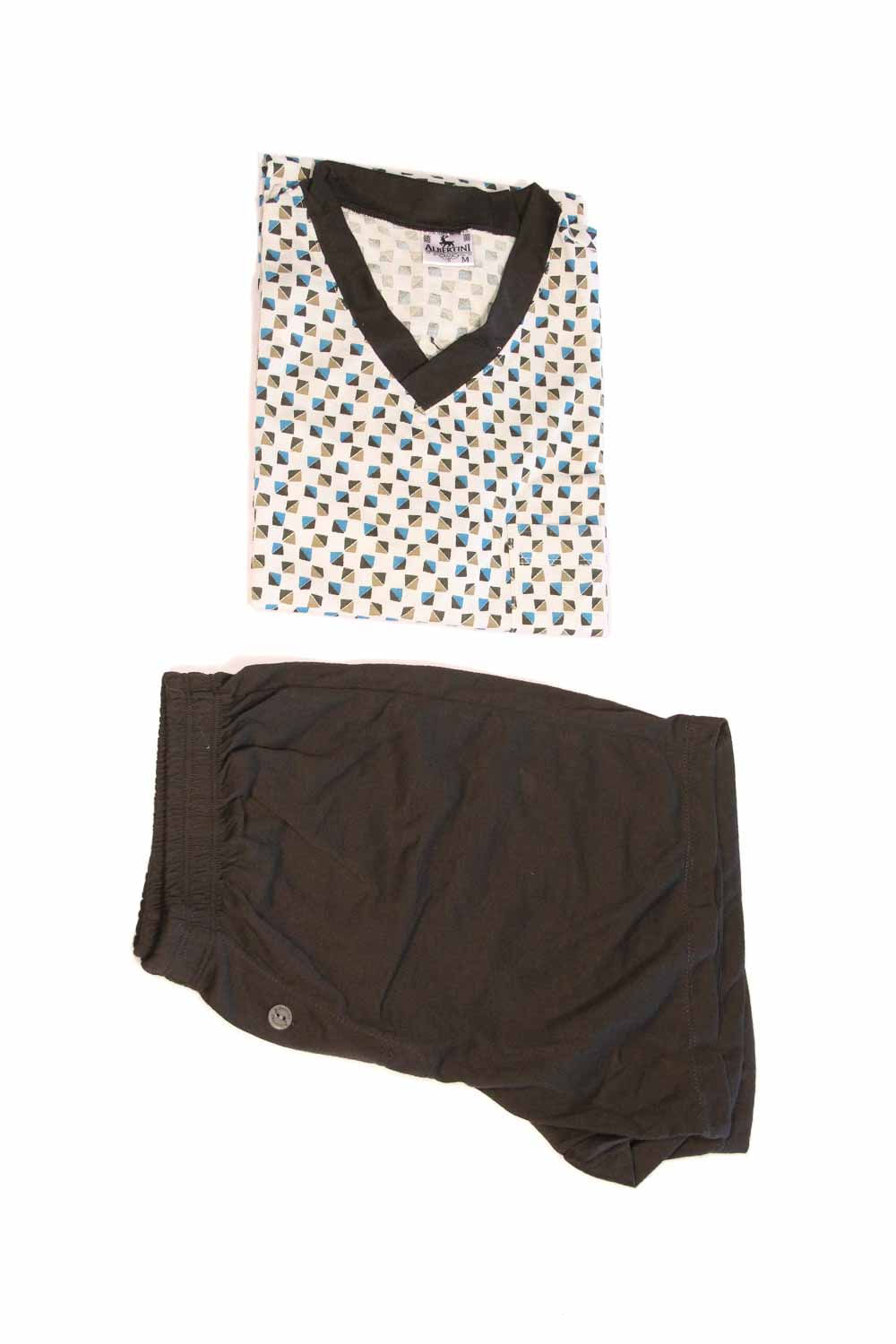 PIJAMA HOMBRE PANTALÓN CORTO MANGA CORTA BOLSILLO