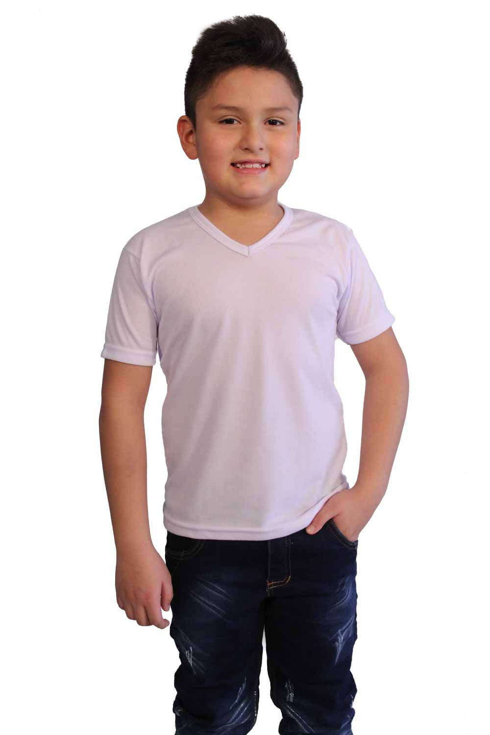 CAMISETA NIÑO COLEGIAL CUELLO V