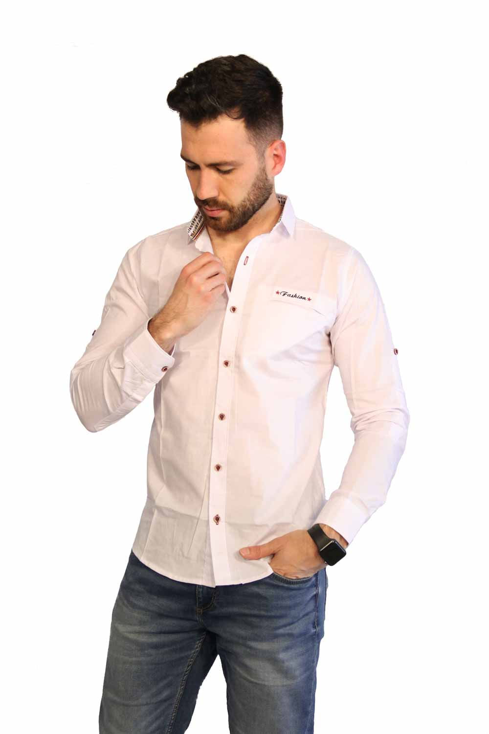 CAMISA HOMBRE MANGA LARGA UNICOLOR