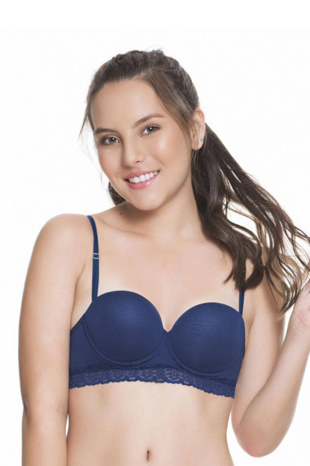 BRASIER NIÑA COPA LISA CON BORDE EN ENCAJE Y TIRAS DE GRADUAR