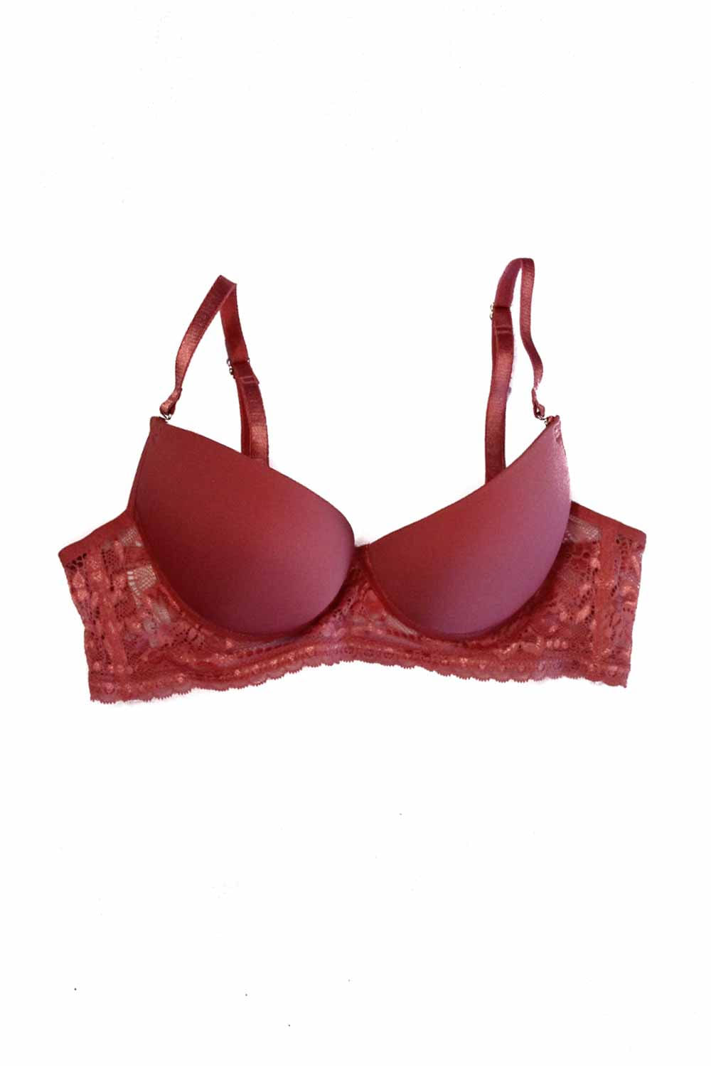 BRASIER MUJER MEDIA COPA LISA CON ENCAJE AL CONTORNO