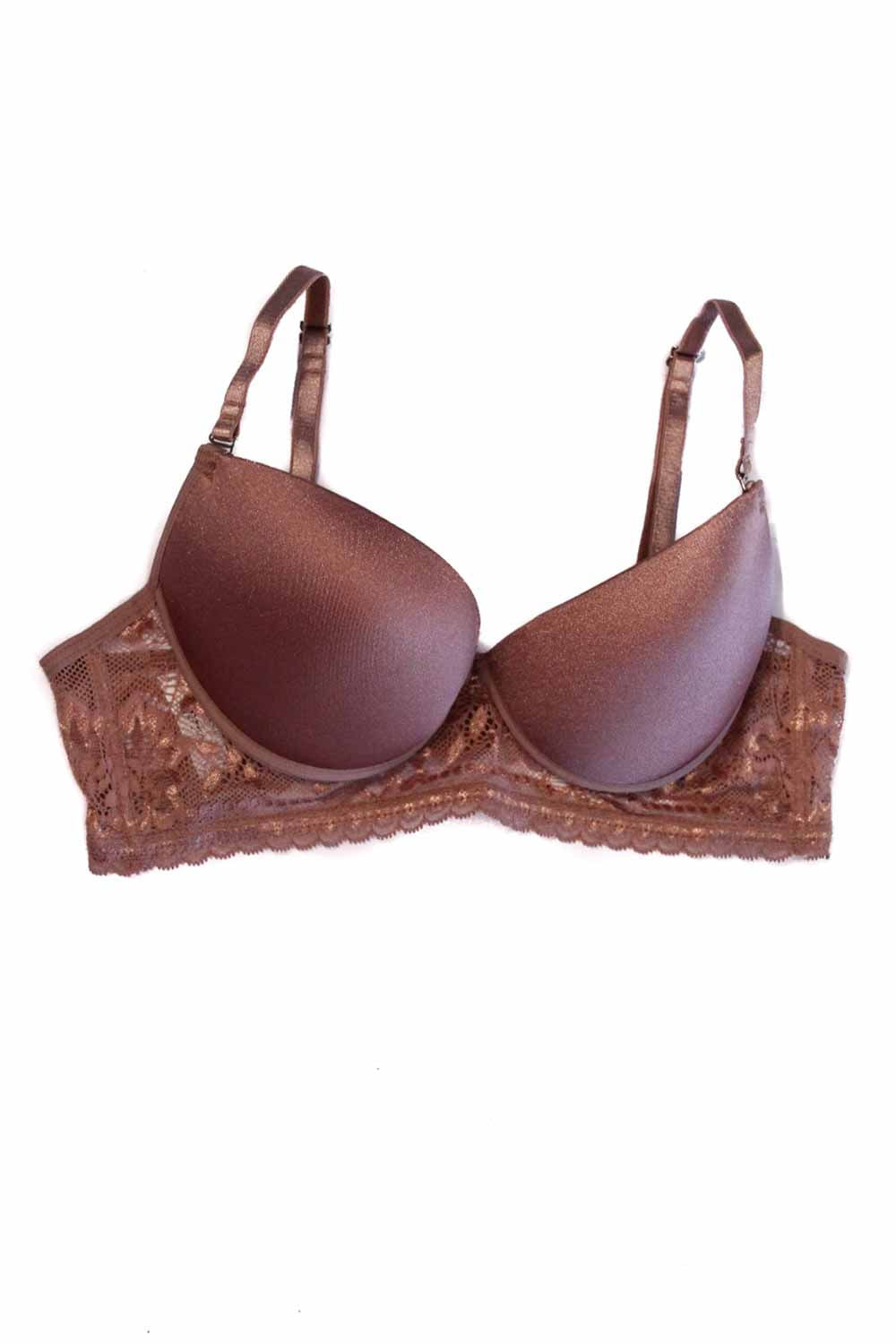 BRASIER MUJER MEDIA COPA LISA CON ENCAJE AL CONTORNO Irreal