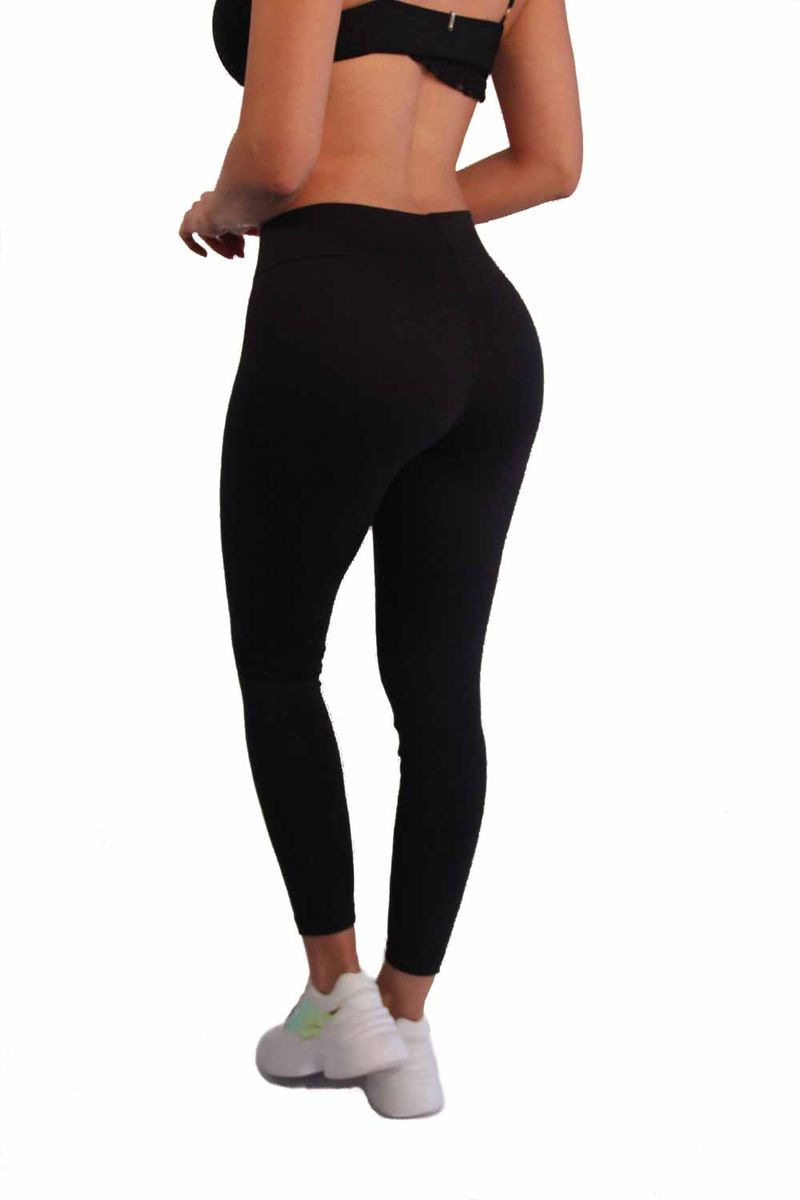 Leggins Unicolor para Mujer en Algodón negro flor peq