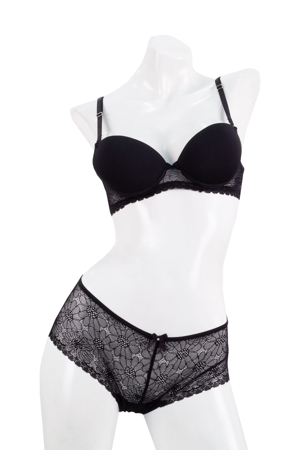 CONJUNTO MUJER BRASIER Y CACHETERO ENCAJE