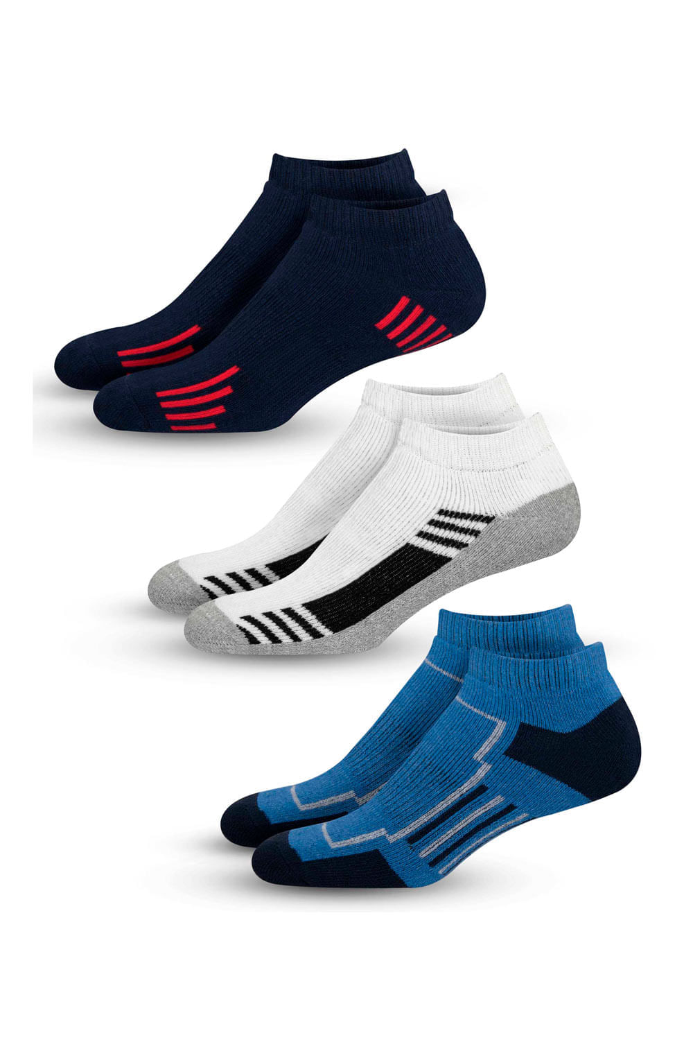 MEDIAS TOBILLERAS HOMBRE X3 PARES SURTIDO