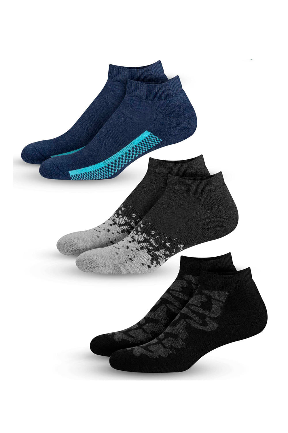 MEDIAS TOBILLERAS HOMBRE X3 PARES SURTIDOS