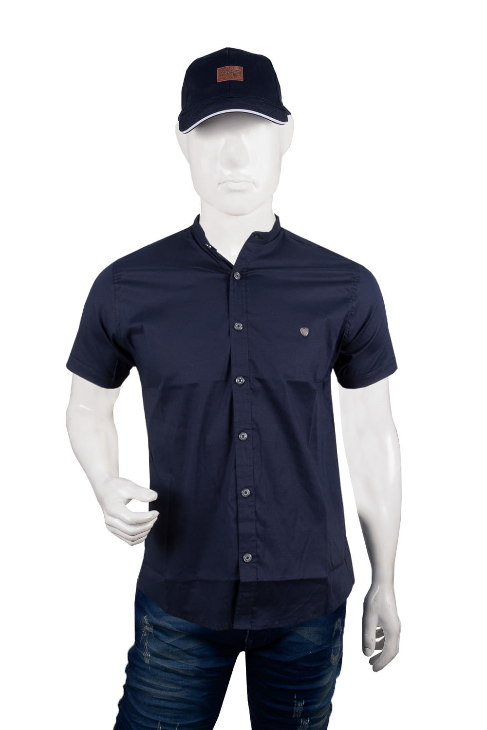 CAMISA HOMBRE TIPO PILOTO BOTONES UNICOLOR