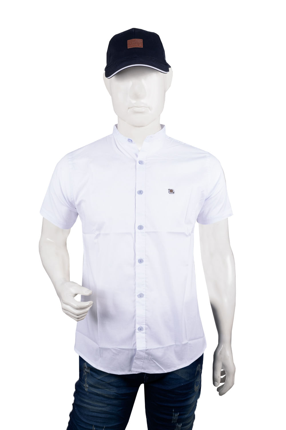 CAMISA HOMBRE TIPO PILOTO BOTONES UNICOLOR