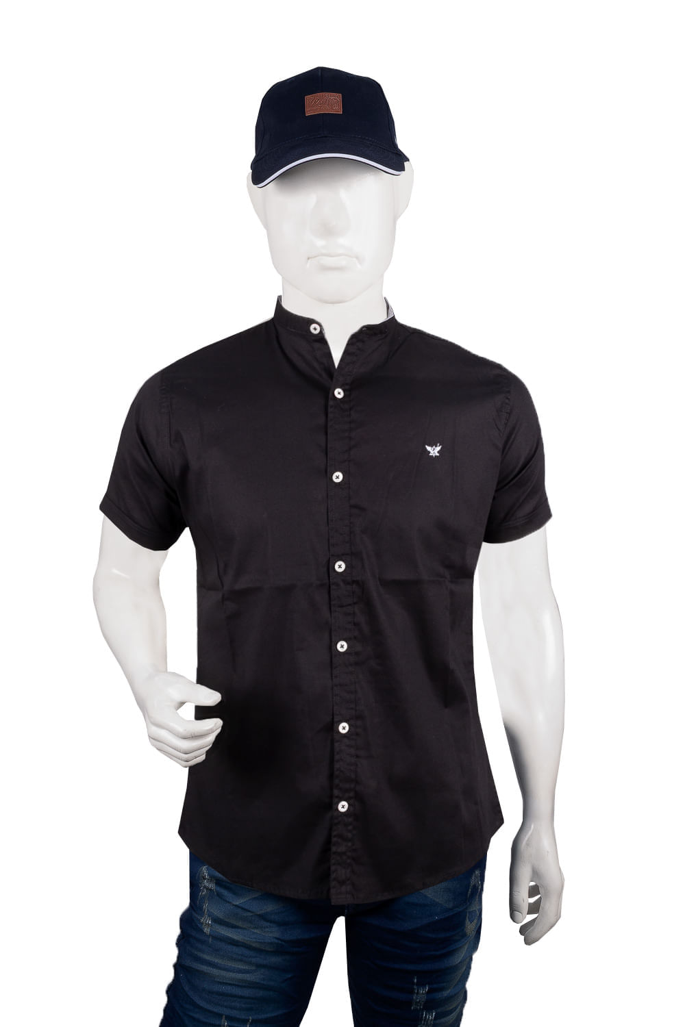 CAMISA HOMBRE TIPO PILOTO BOTONES UNICOLOR