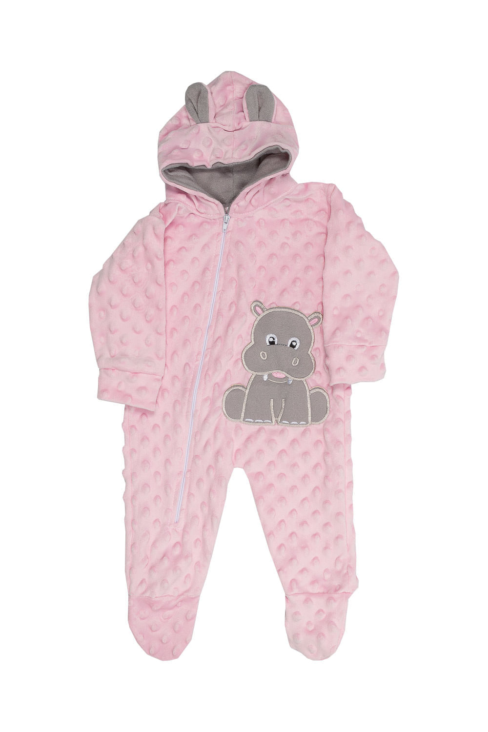 PIJAMA BEBÉ ENTERIZA PUNTOS ESTAMPADO HIPOPOTAMO