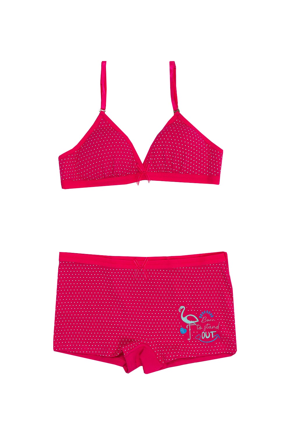 CONJUNTO NIÑA TOP Y BÓXER ESTAMPADO PUNTOS