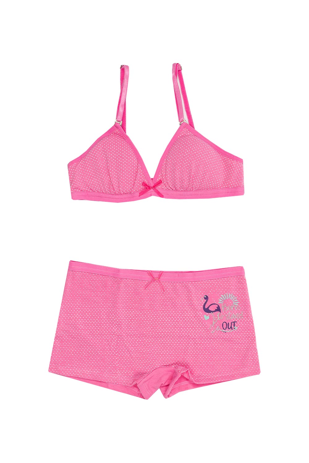 CONJUNTO NIÑA TOP Y BÓXER ESTAMPADO PUNTOS