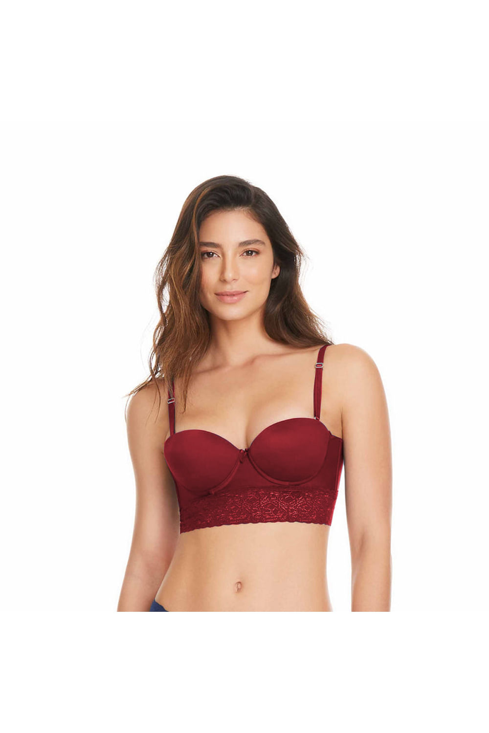 BRASIER STRAPLESS SIN COSTURAS CON FRANJA