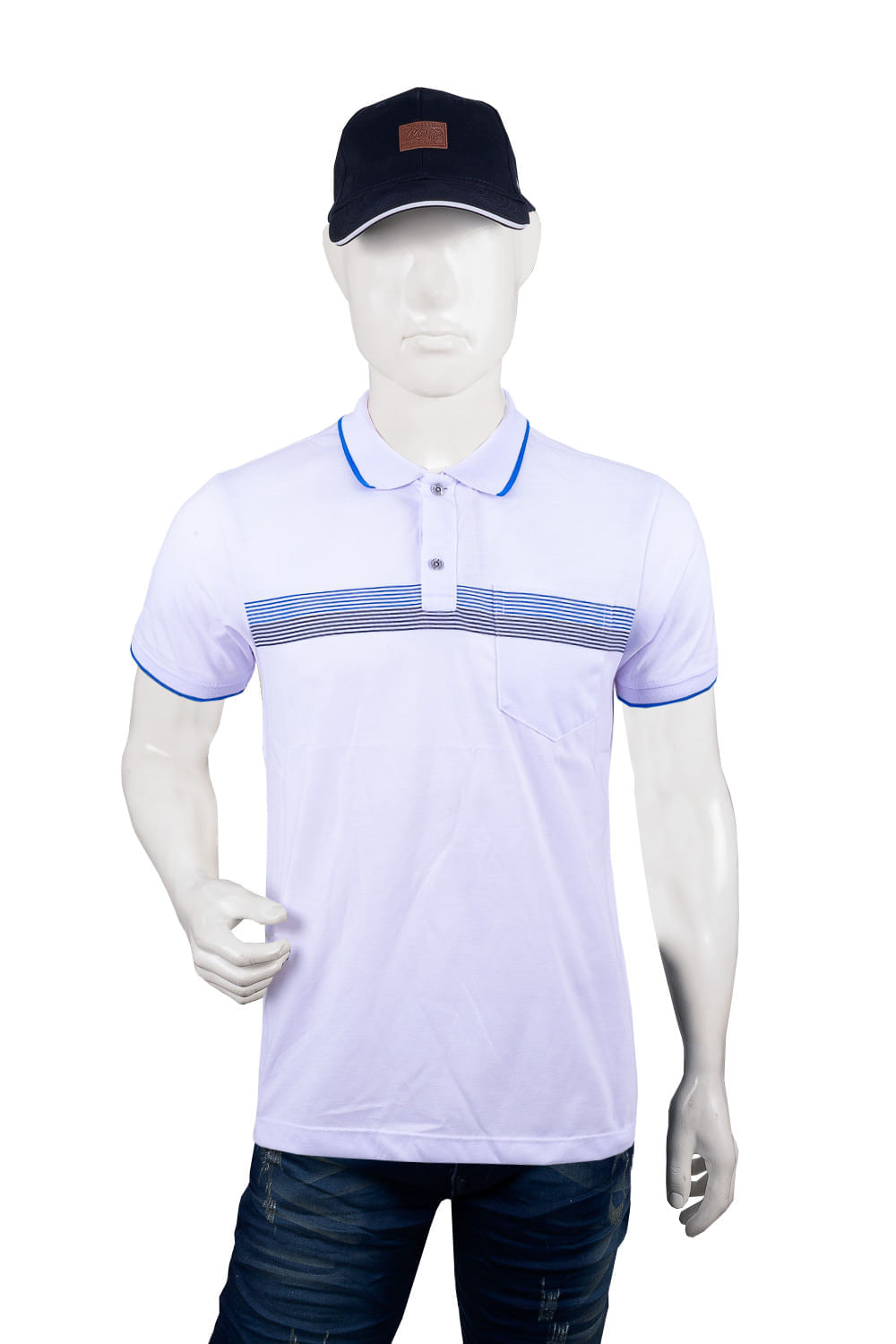 CAMISETA HOMBRE TIPO POLO ESTAMPADO "THIN LINES"