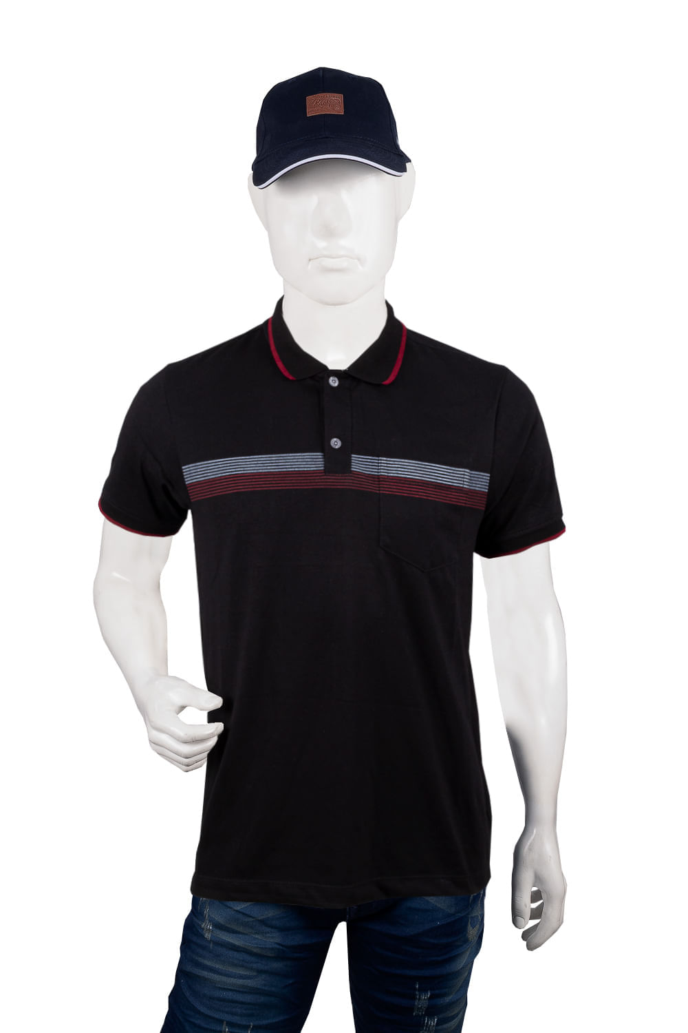 CAMISETA HOMBRE TIPO POLO ESTAMPADO "THIN LINES"