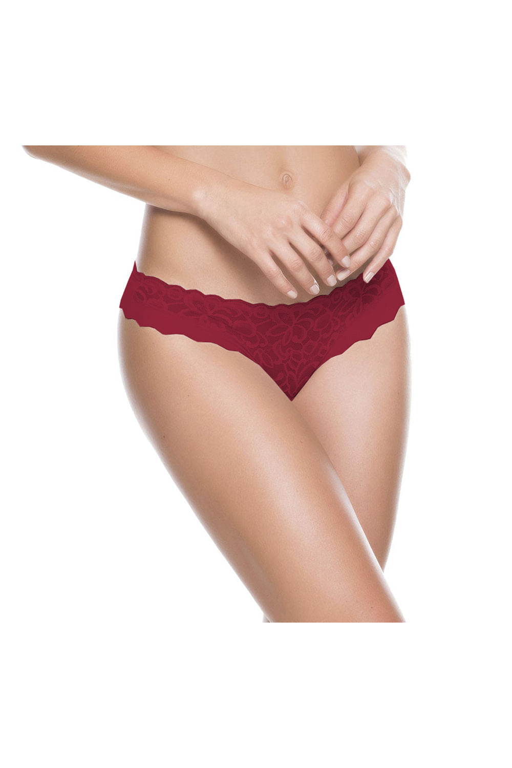 PANTY BRASILERA MUJER ENCAJE FRONTAL LICRA POSTERIOR