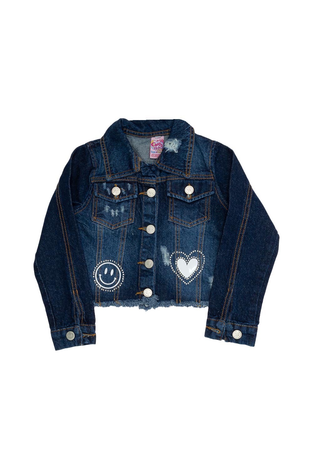CHAQUETA NIÑA JEAN FLECOS APLIQUE "FACE HEART"