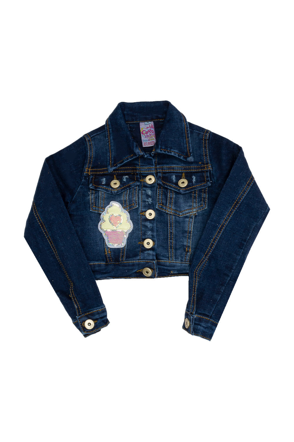 CHAQUETA NIÑA DENIM APLIQUE "ICE CREAM"