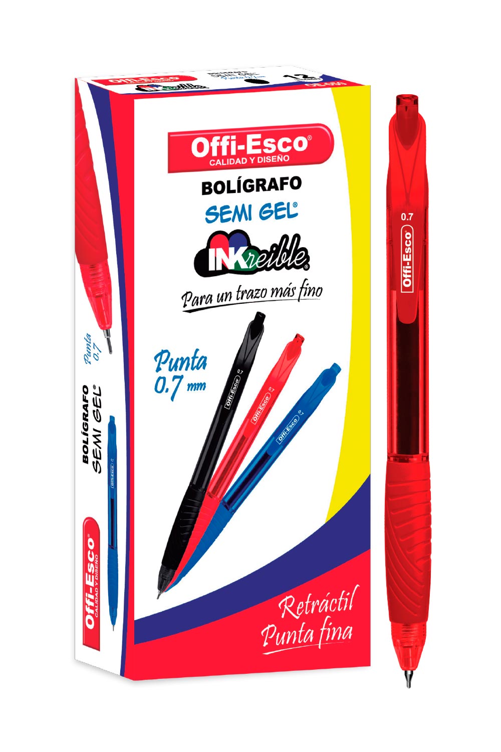BOLÍGRAFO RETRÁCTIL SEMI GEL CAJA X12 UNIDADES
