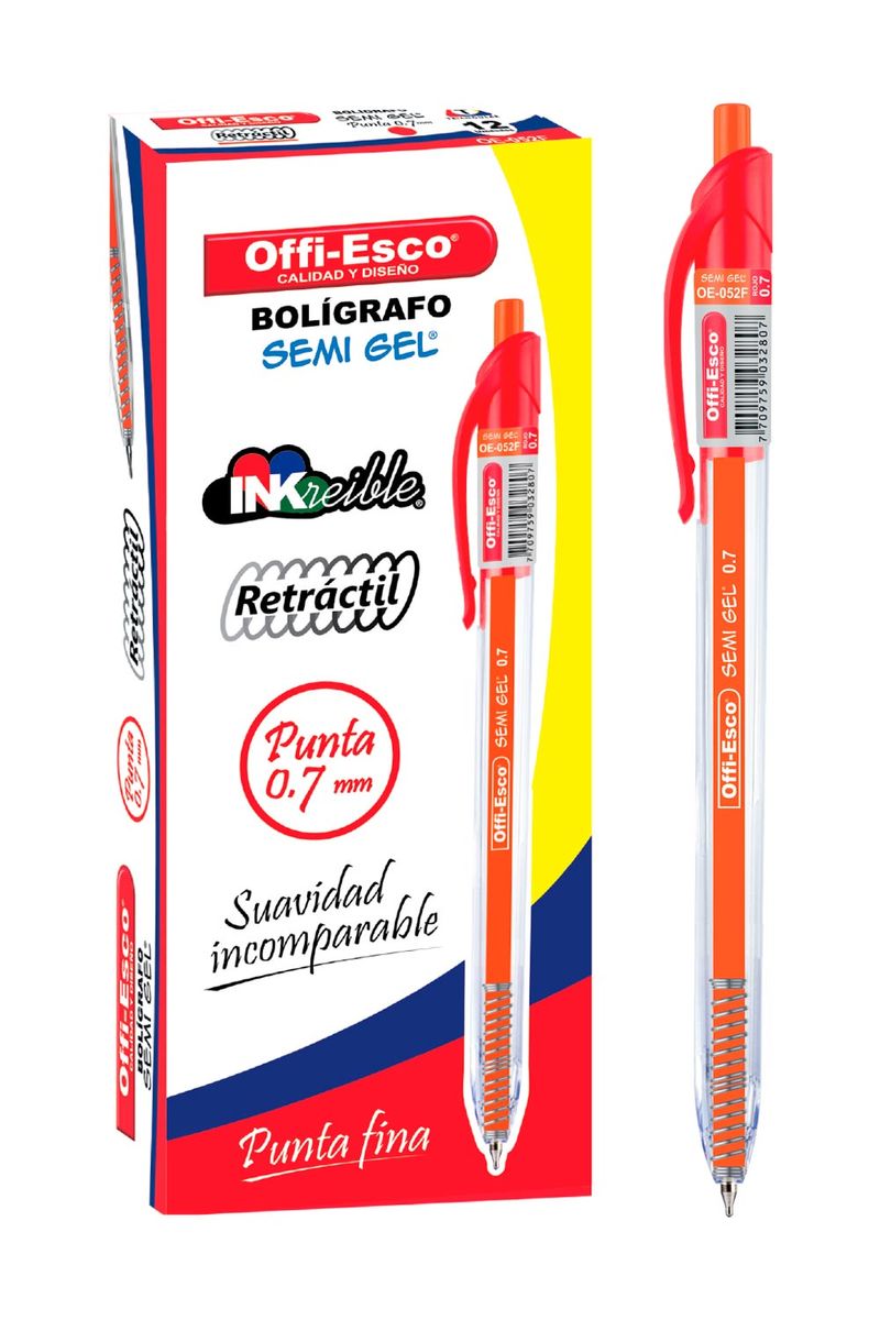 BOLIGRAFO-OFFI-ESCO-REF-OE-052F-CAJA-X12ROJO