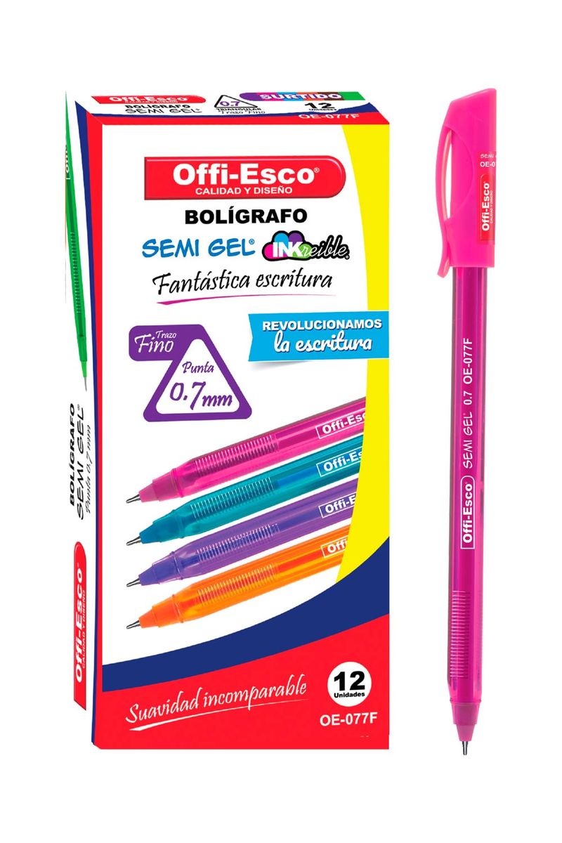 LAPICEROS DE GEL PUNTA FINA 0.7MM 14 COLORES