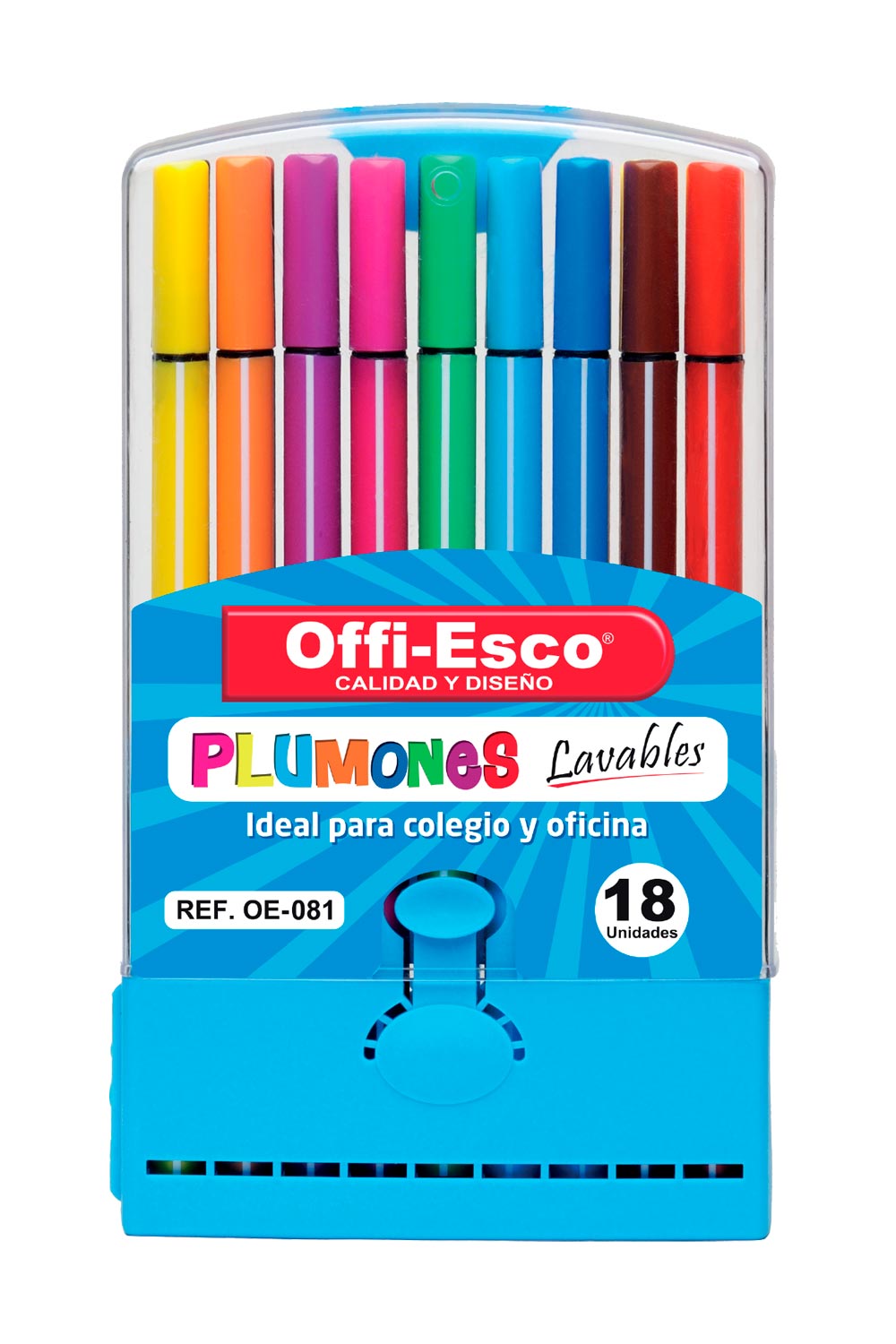 PLUMONES DELGADOS DE COLORES X 18 UNIDADES