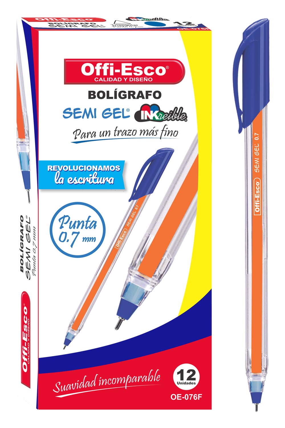 BOLIGRAFO SEMI GEL TRIANGULAR 0.7mm TRAZO FINO OE-076F DISPLAY x 12