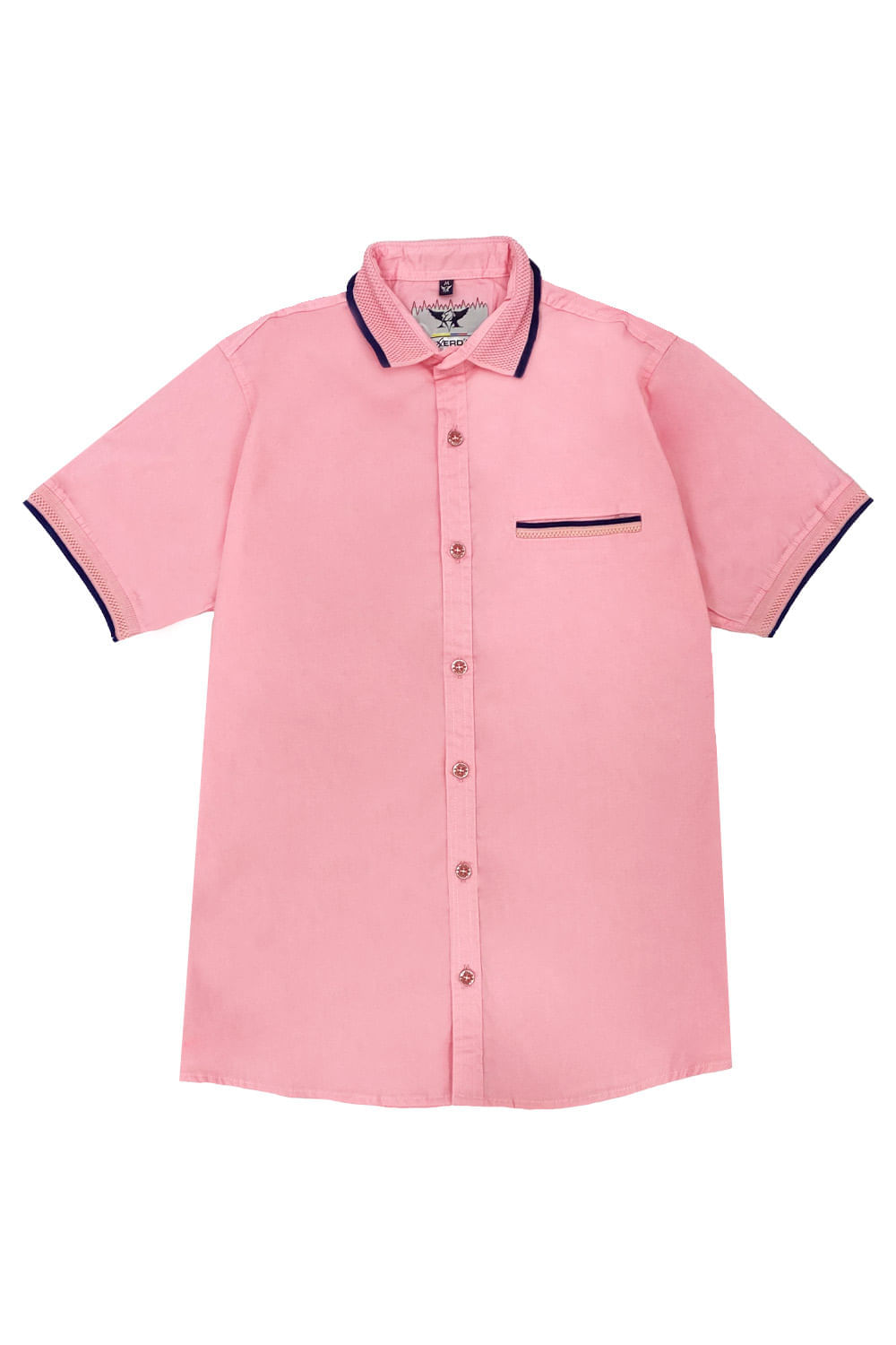 CAMISA HOMBRE TIPO POLO LINEAS BOTONES UNICOLOR