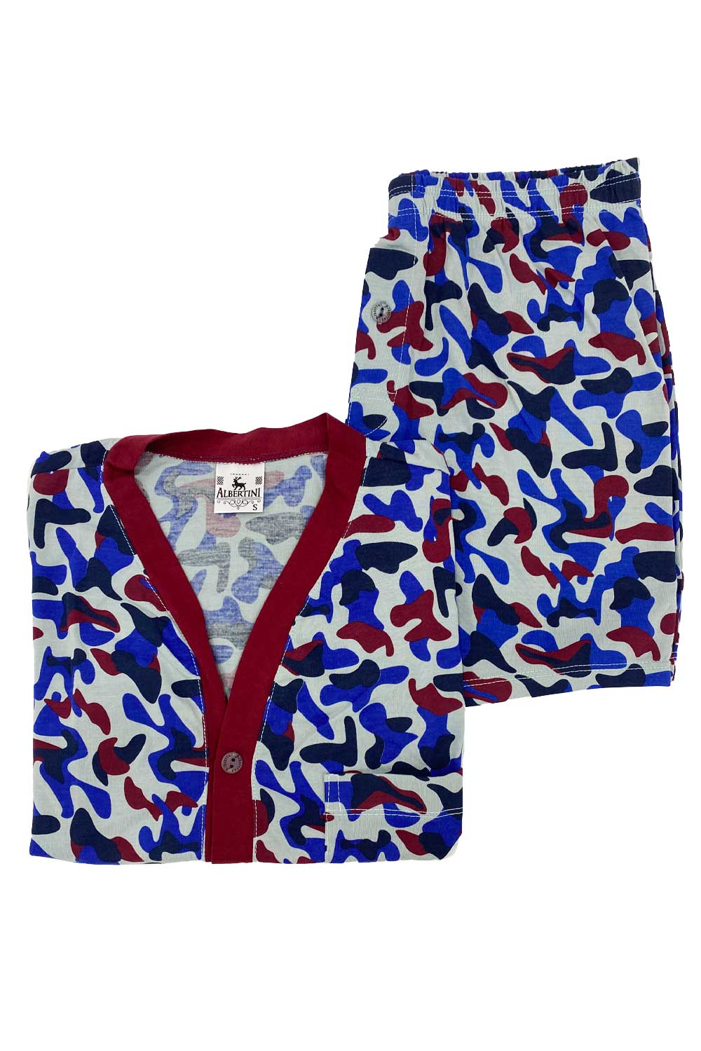 PIJAMA HOMBRE BOTONES PANTALÓN CORTO ESTAMPADO FORMAS