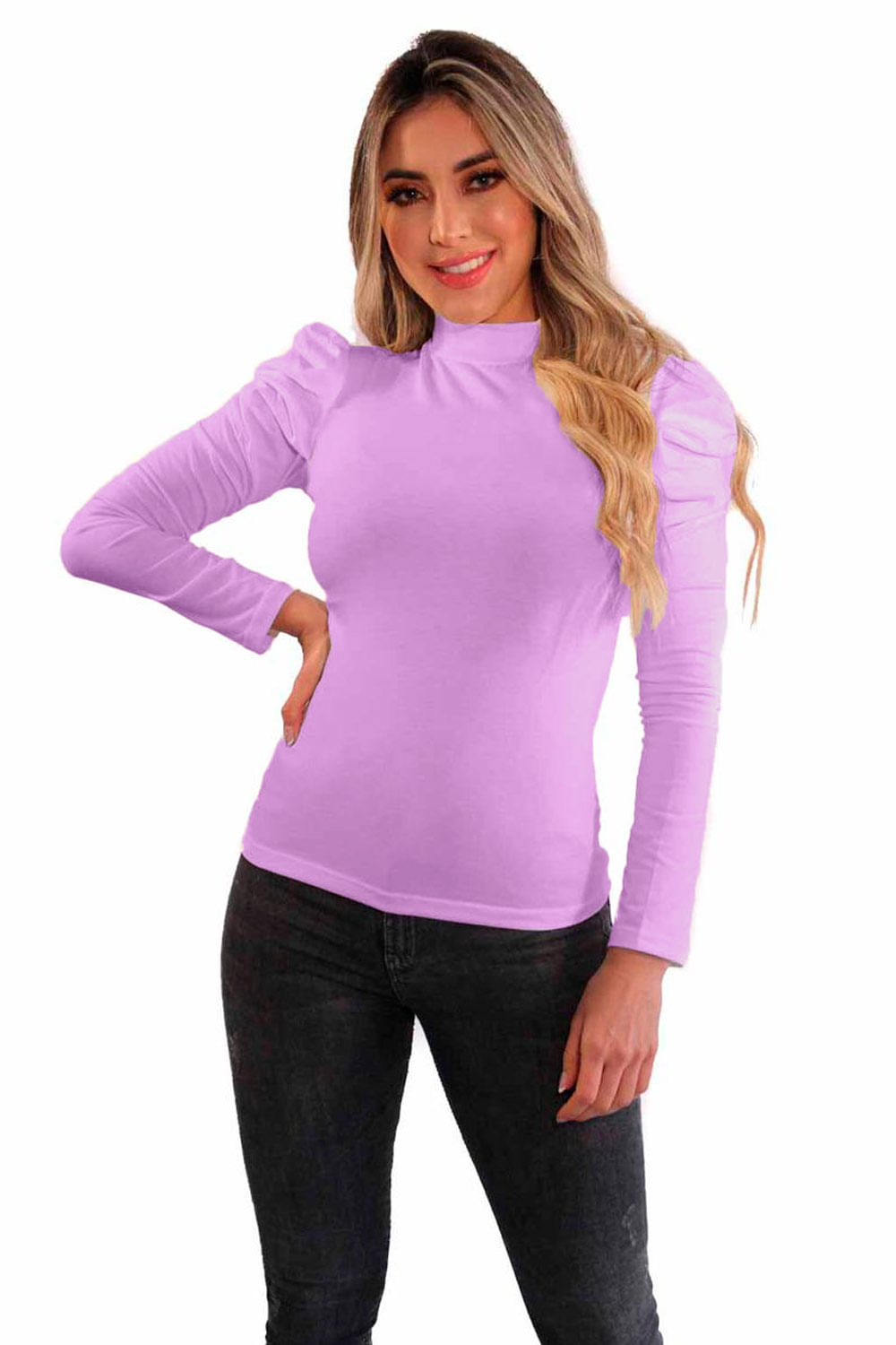 BUZO MUJER CUELLO TORTUGA HOMBROS ALTOS