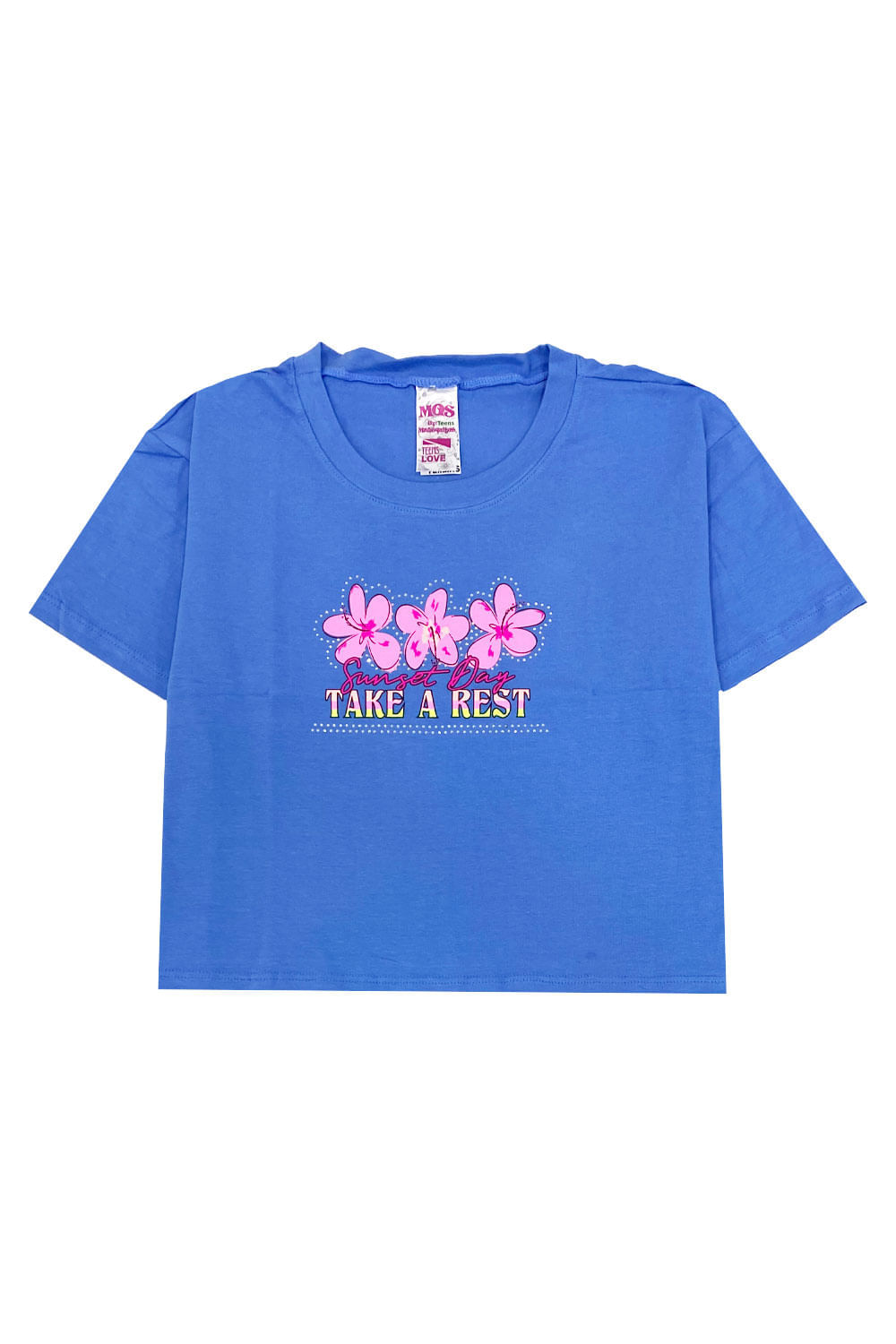 CAMISETA NIÑA CORTA CON BRILLOS