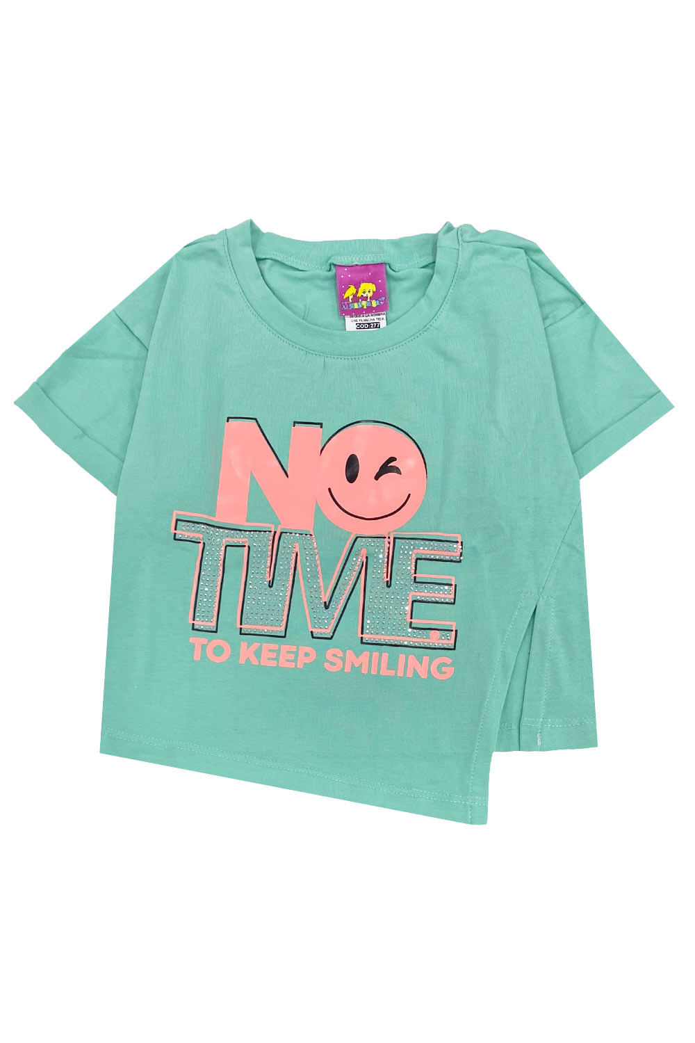 CAMISETA NIÑA CORTA CON BRILLOS