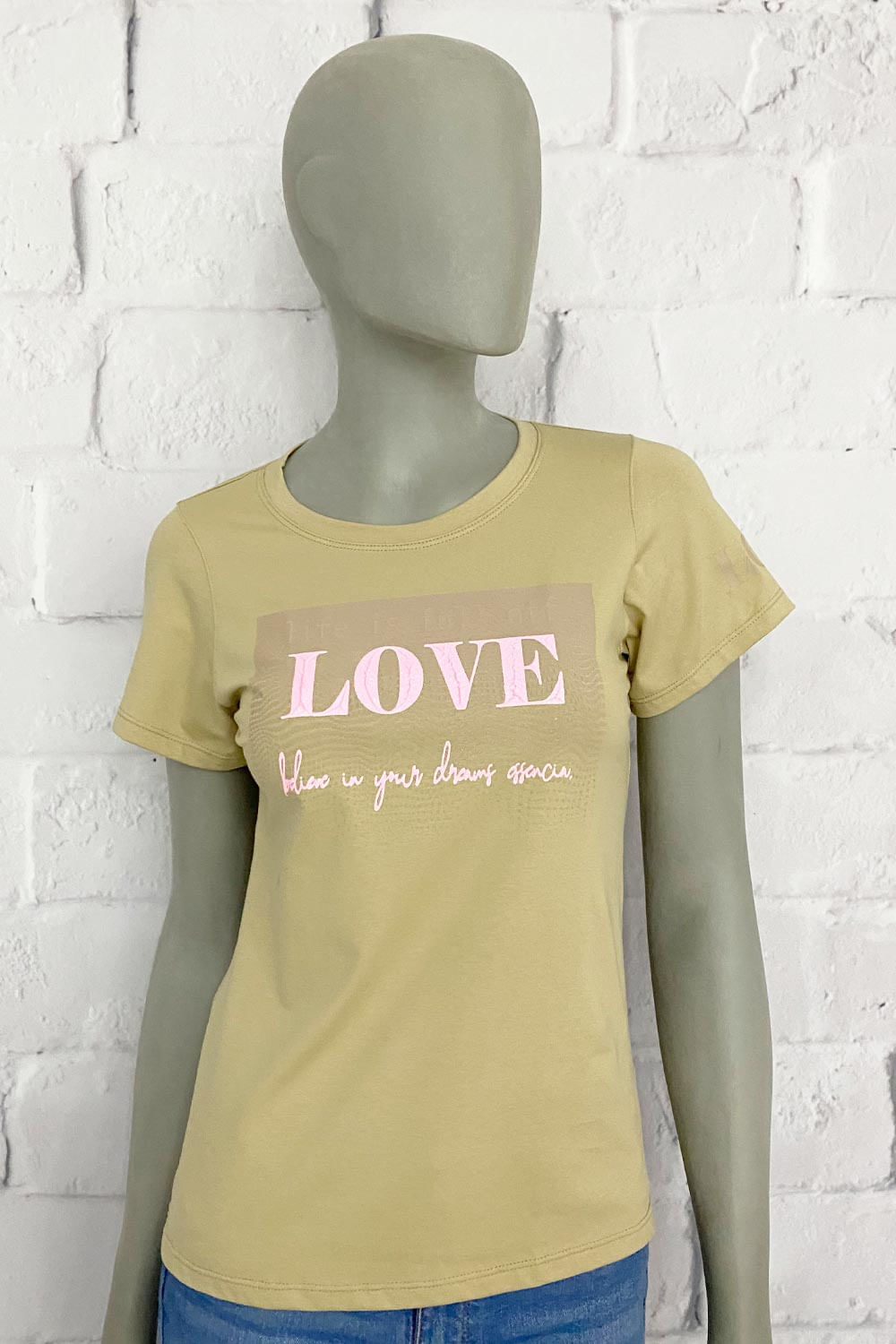 CAMISETA MUJER ESTAMPADO DELANTERO CON DETALLE EN RELIEVE