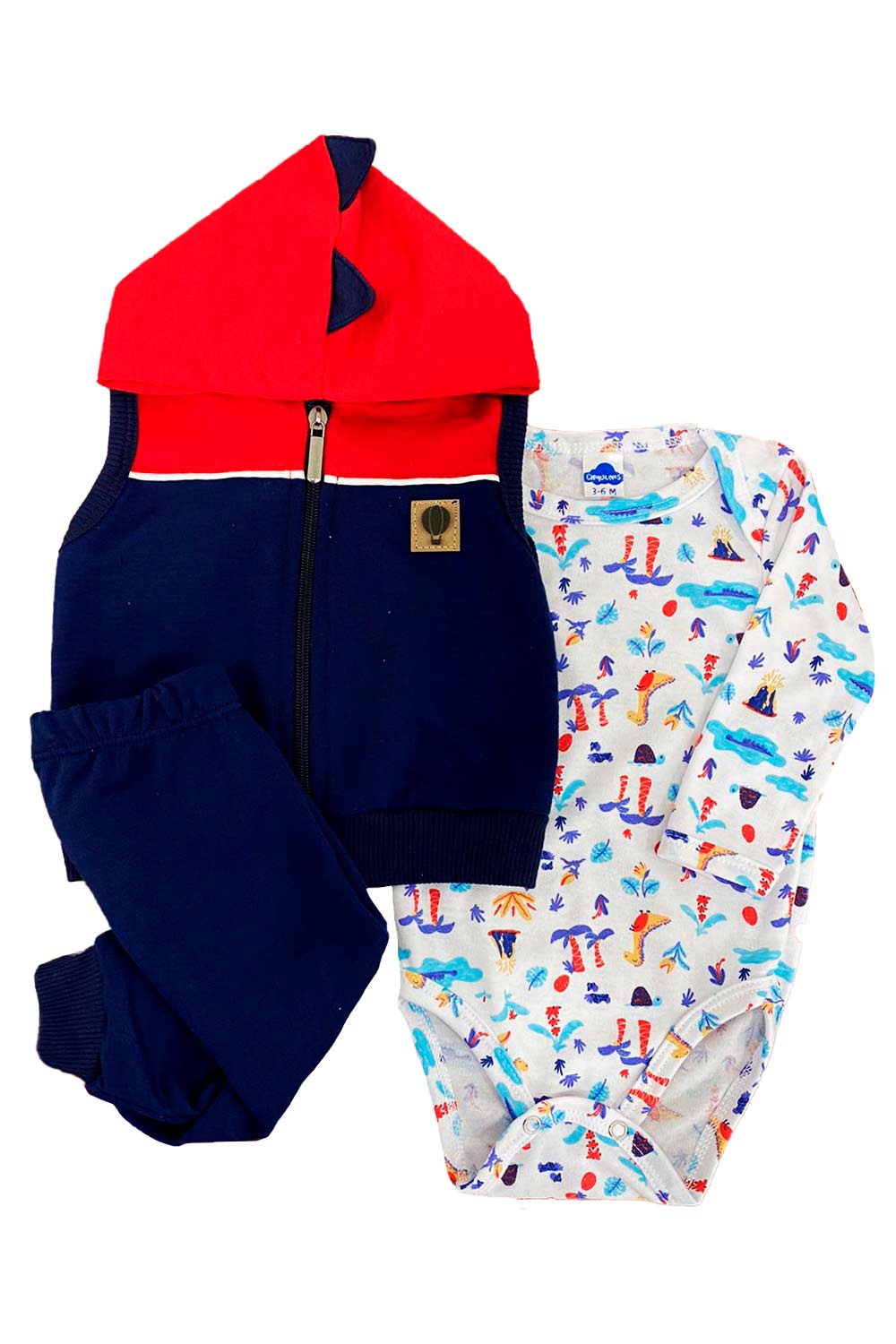 CONJUNTO BEBÉ CHALECO COMBINADO JOGGER Y BODY
