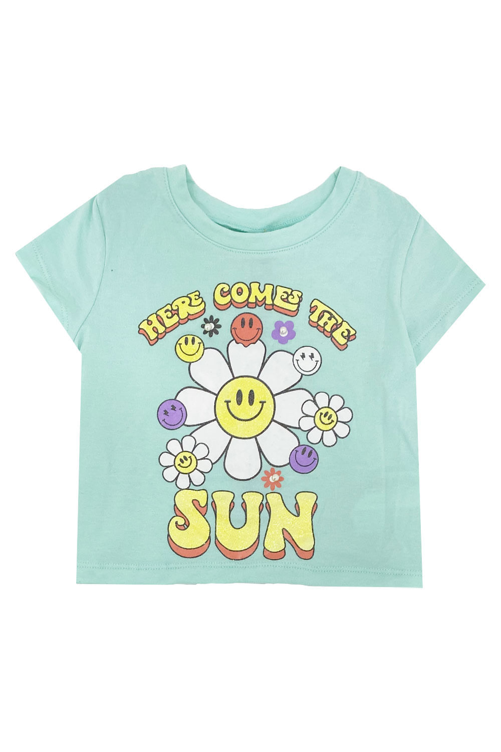 CAMISETA NIÑA CORTA ESTAMPADA FLOR