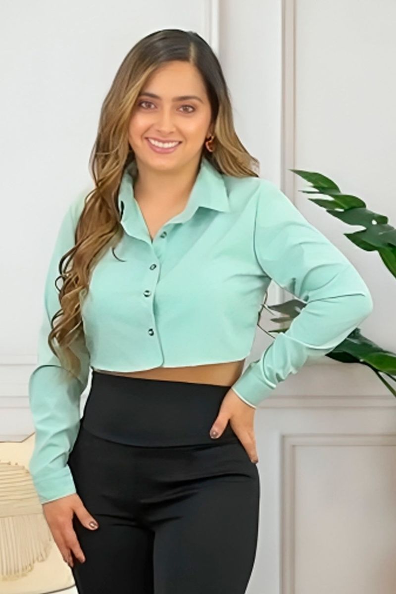 CAMISA MUJER CORTA UNICOLOR