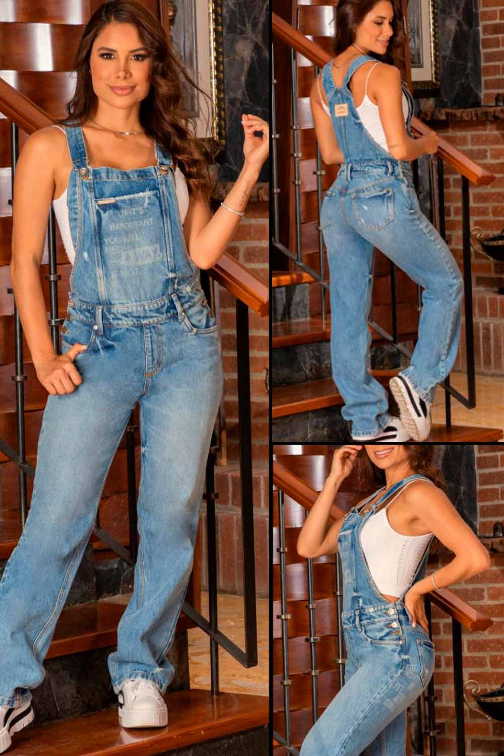 OVEROL MUJER JEAN SILUETA SEMI AMPLIA