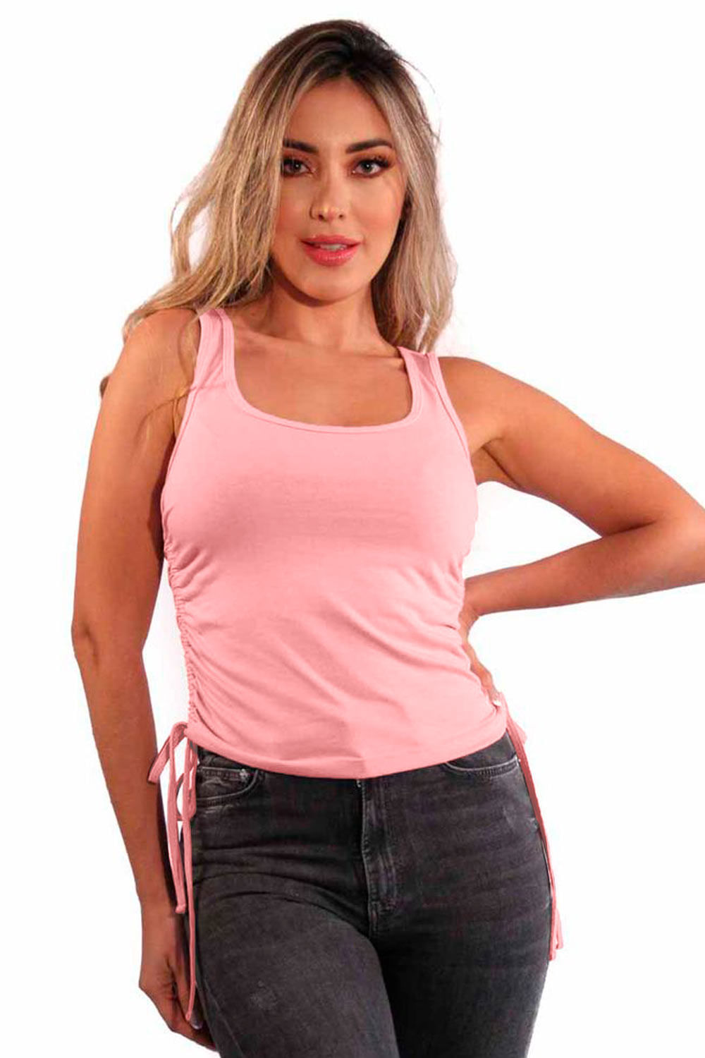 BLUSA MUJER ESQUELETO RECOGIDOS LATERALES