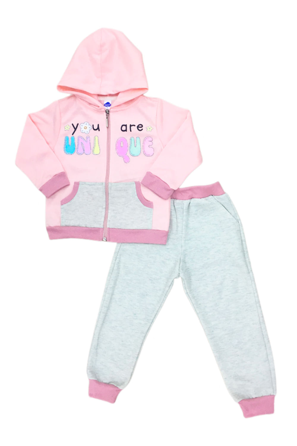 SUDADERA CAPOTA NIÑA BICOLOR ESTAMPADO LOVE