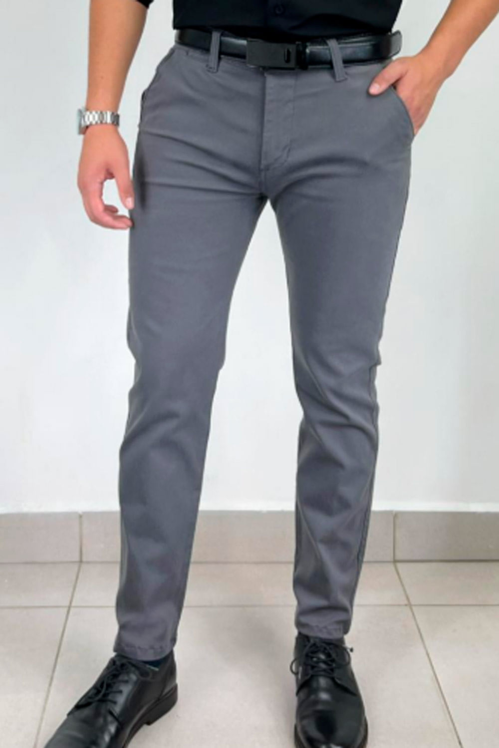 PANTALÓN HOMBRE UNICOLOR EN DRILL