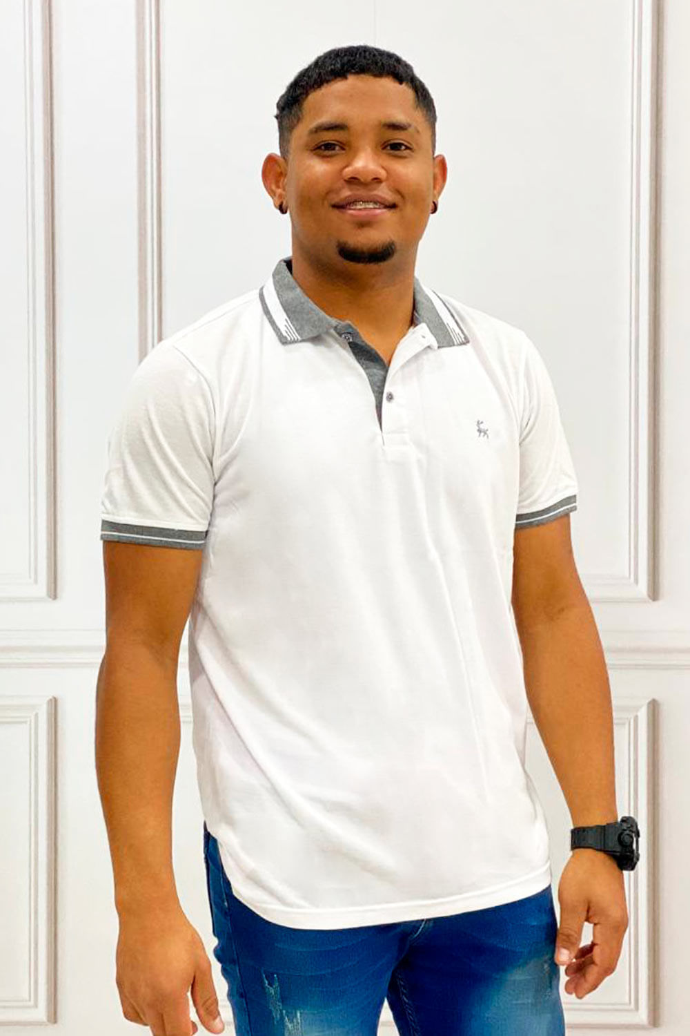 CAMISETA HOMBRE TIPO POLO CUELLO VARIABLE