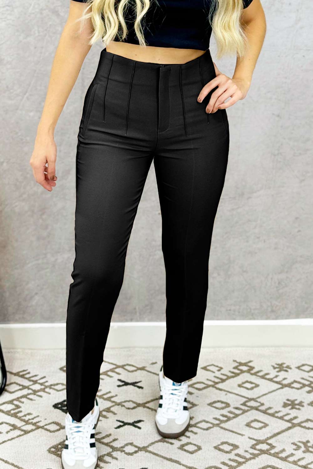 PANTALÓN MUJER CREMALLERA ESTILO PITILLO ELEGANTE