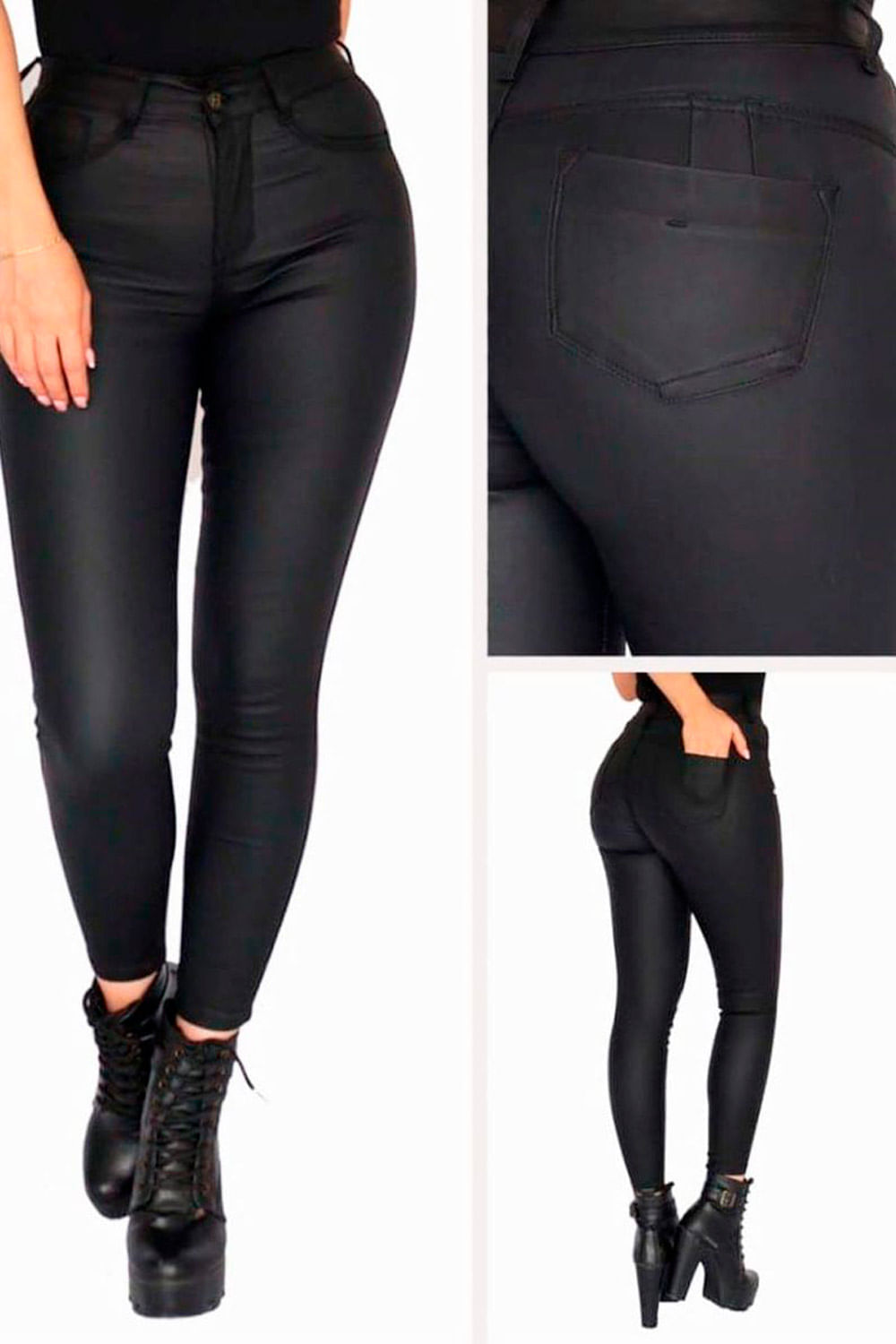 PANTALÓN MUJER AJUSTADO EFECTO CUERO