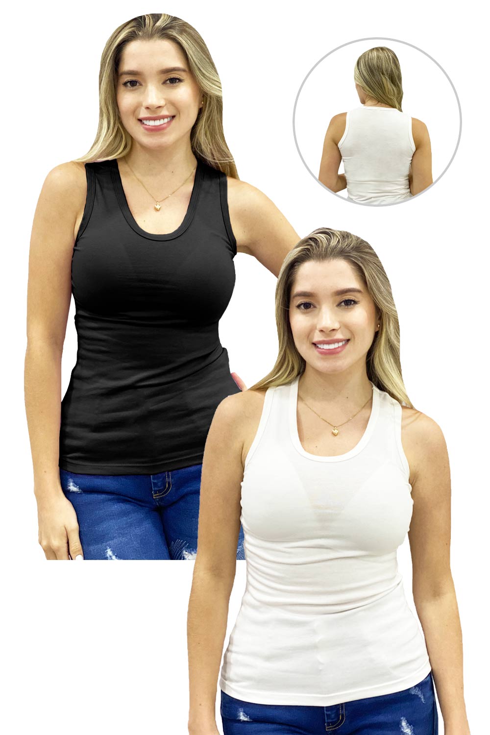 DÚO DE ESQUELETOS BÁSICO MUJER UNICOLOR