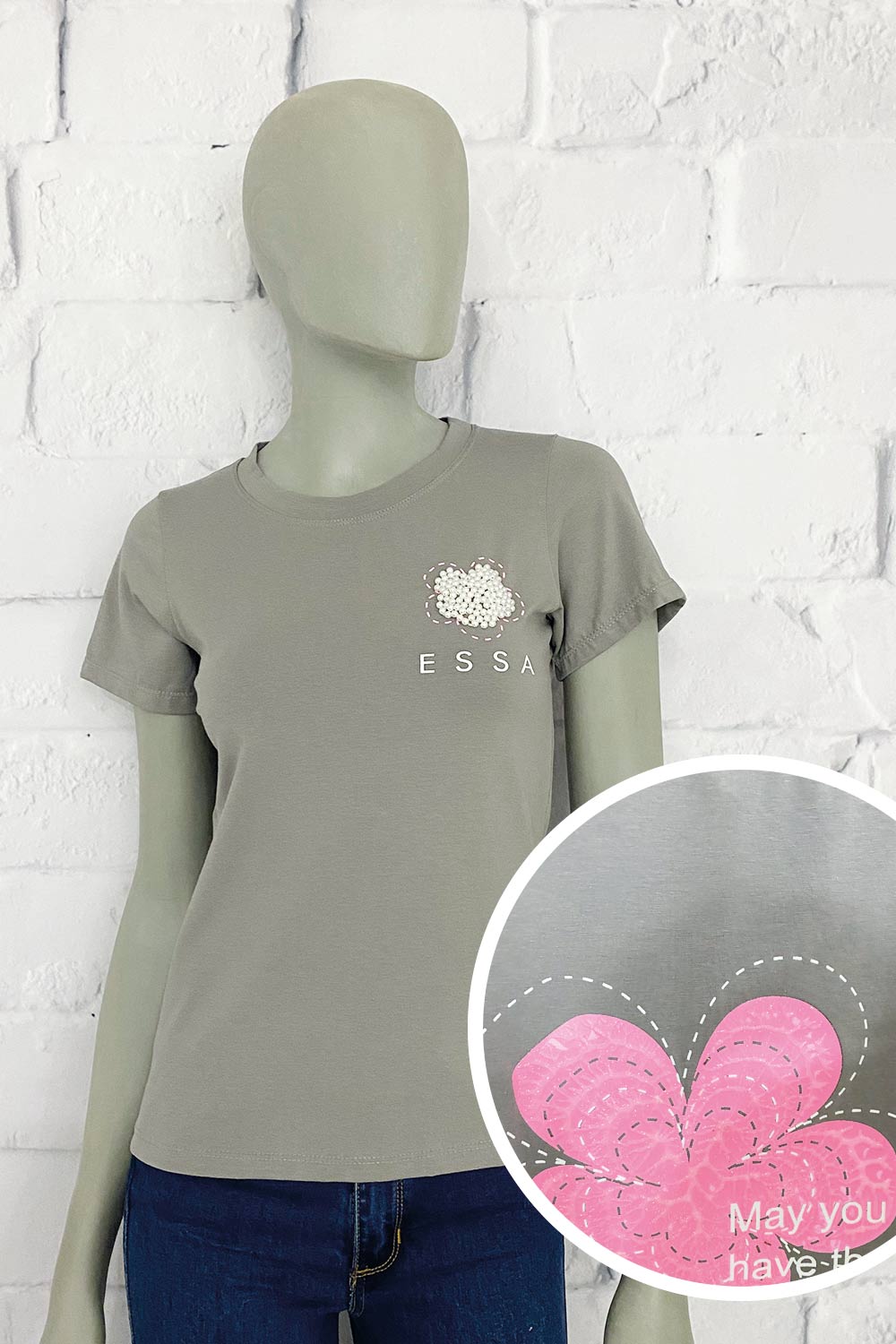 CAMISETA MUJER ESTAMPADO DELANTERO Y TRASERO