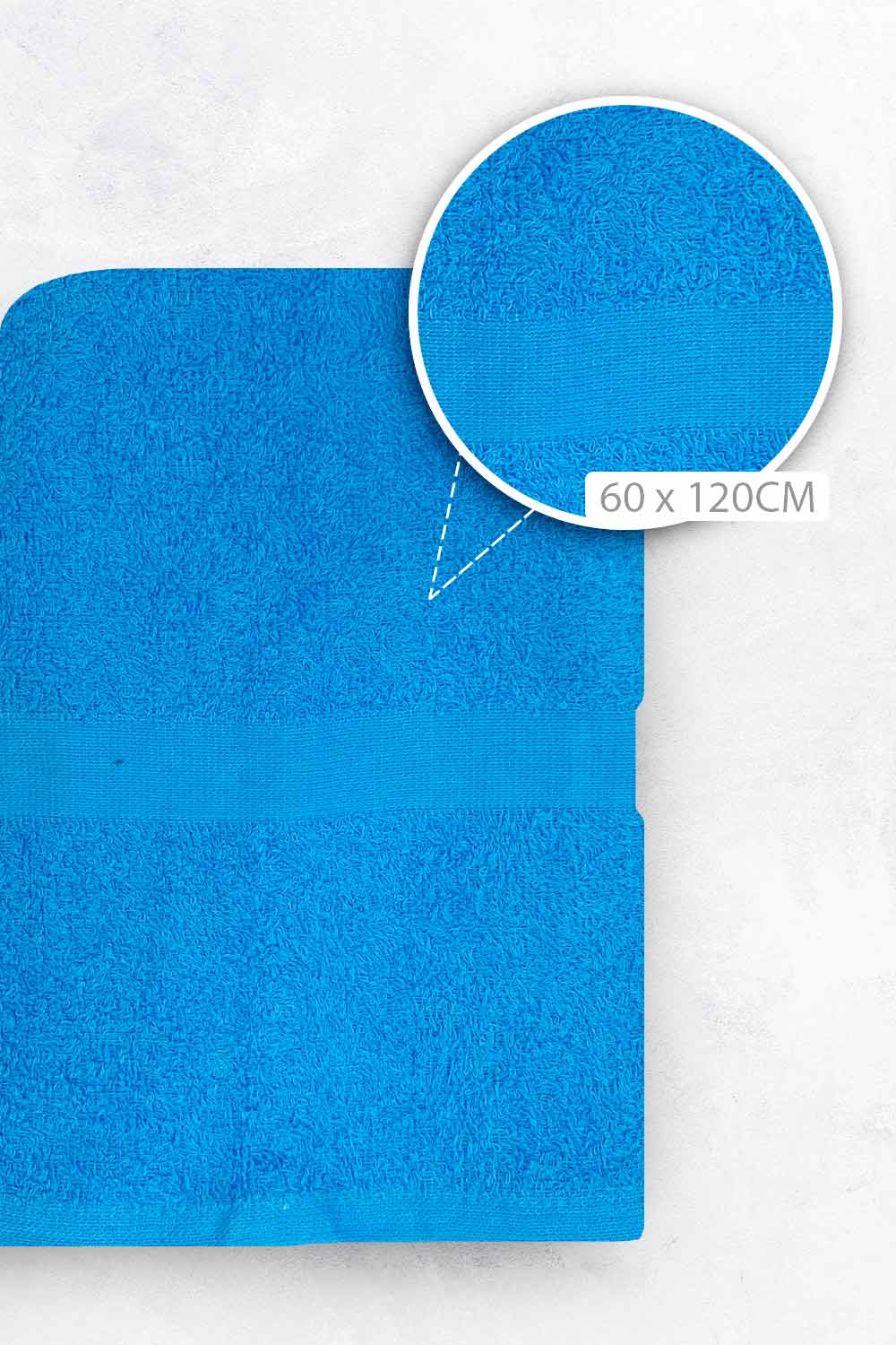 TOALLA BAÑO UNICOLOR 60CM X 12O CM