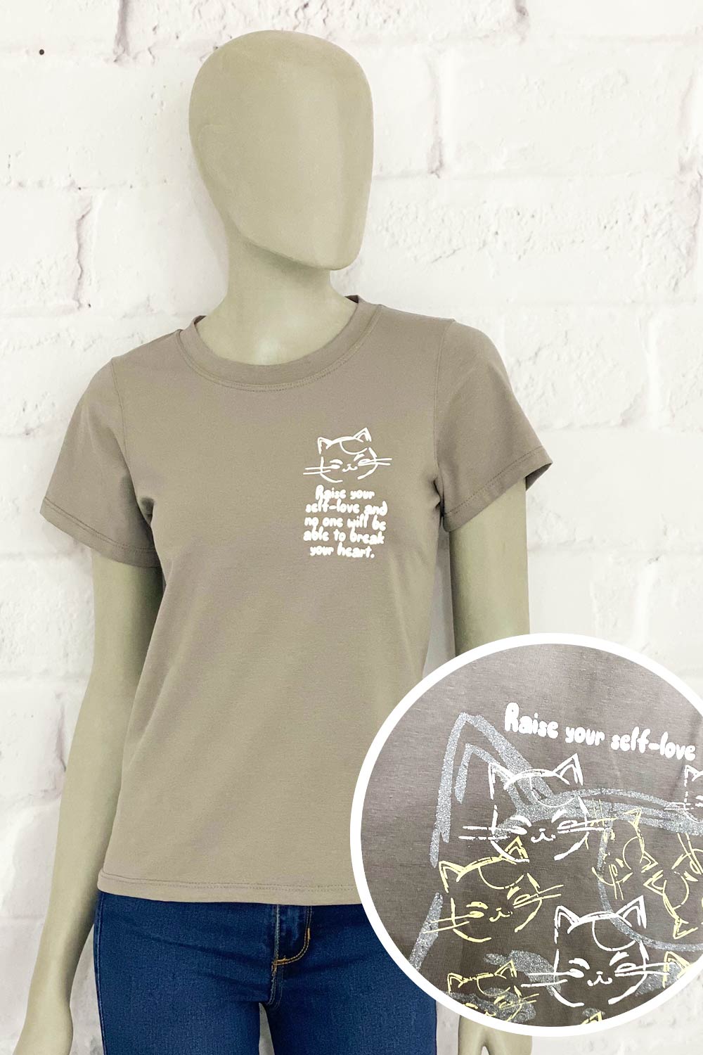 CAMISETA MUJER ESTAMPADO DELANTERO Y TRASERO