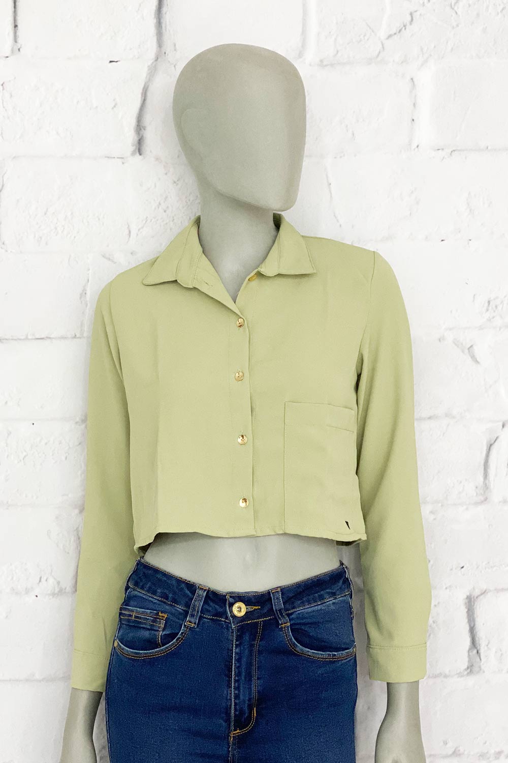 CAMISA MUJER CORTA UNICOLOR
