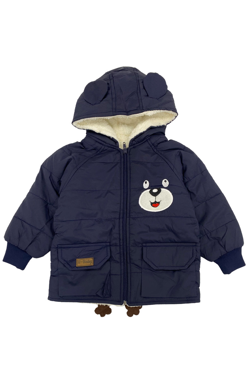 CHAQUETA BEBE ACOLCHADA OSO CON DETALLE TRASERO