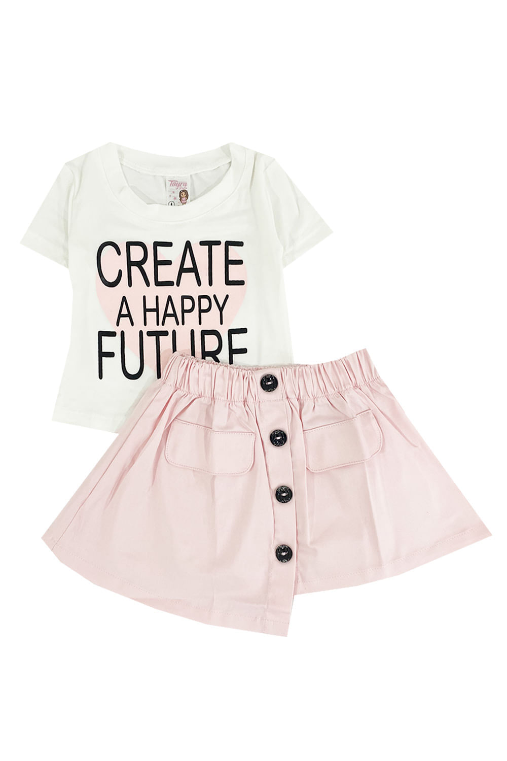 CONJUNTO NIÑA CAMISETA Y FALDA SHORT